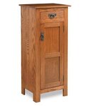 Amish 20" Narrow Mission Pie Safe Cabinet - Single Door and Drawer