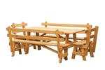 Pine Outdoor Picnic Table with Detached Benches