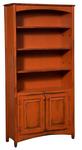 Pine Wood 6' Carolina Bookcase with 2 Doors