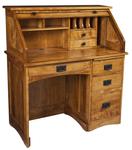 42" Single Pedestal Mission Rolltop Desk