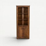 Amish Hardwood Corner Hutch Cabinet with Doors - Choose Size