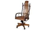 Amish Rustic Hickory Twig Desk Chair with Arms