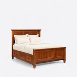 Amish Jamesport Solid Wood Platform Bed with Storage Drawers