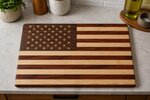 Amish Made Exotic Wood American Flag Cutting Board