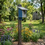 Amish Made Poly Classic Blue Bird House Post Mount