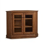 Amish Hyde Park Corner TV Stand shown in Brown Maple with Cappuccino Stain