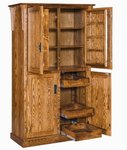 Solid Wood Spicy Mission 4-Door Pantry Cabinet