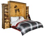 Amish Rustic Hickory Wood Murphy Bed