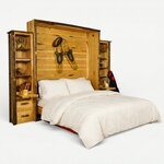 Amish Rustic Hickory Wood Murphy Bed