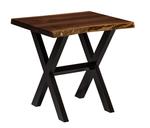 Live Edge End Table with Wood X Base