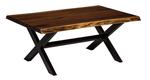 Live Edge Coffee Table with Wood X Base