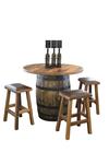 Reclaimed Whiskey Barrel Pub Table