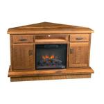 Reclaimed Barnwood Corner TV Stand with Optional Fireplace