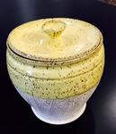 American Made Pottery Canister Jar with Lid Yellows