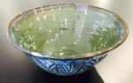 American Made Large Blue Pottery Bowl