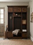 Amish Handcrafted Paden Solid Wood Entryway Hall Tree Bench