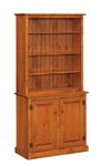 Pine Bookcase with Cabinet Doors