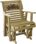 LuxCraft Rollback Rose Design Pine Glider Chair