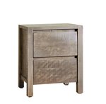 Ruff Sawn Twin Falls Two Drawer Nightstand - Quick Ship