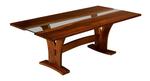 Bellingham Dining Trestle Table with Glass Insert