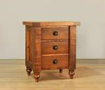 Ruff Sawn Tahoe Turned Leg Three Drawer Night Stand