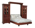 Amish San Marco Solid Wood Murphy Bed with Optional Side Bookcases