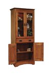 Amish Kelsey Mission 30 Bookcase with Doors Shown in Quartersawn White Oak with Michael’s Finish