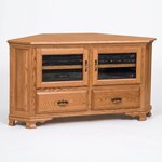 Amish Cochran Corner TV Stand - Quick Ship Shown in Red Oak with Natural Stain