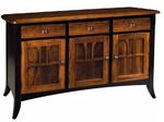 Amish Emily Transitional Buffet with Three Doors and Threee Drawers in a Two Tone Finish