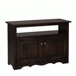 Amish 43 Solid Wood TV Stand Cabinet shown with Brown Maple with Onyx Stain