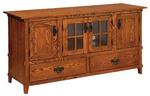 Mission Four-Door TV Stand with Two Drawers