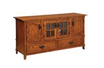 Mission Four-Door TV Stand with Two Drawers