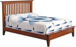 Amish Caldwell Mission Slat Bed with Low Footboard