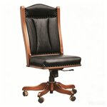 Amish Upholstered Armless Office Chair with Gas Lift and Casters