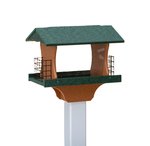 Amish Recycled Eco Friendly Poly Lumber Hopper Bird Feeder with Suet Cages