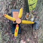 Anish Poly Spinning Corn Cob Squirrel Feeder with 4 Corn Spikes