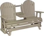 LuxCraft 5' Adirondack Poly Double Glider with Center Tray