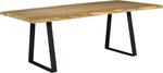 Live Edge Dining Table with Stirrup Base