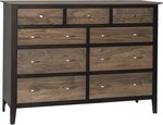 Amish McLean Nine Drawer Dresser with Optional Plain Mirror