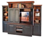 Country Style Entertainment Center with Optional Side Bookcases