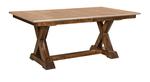 Amish Hardwood X Base Trestle Dining Table