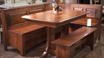 In Stock Trestle Table Corner Breakfast Nook Set
