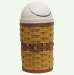 Hand Woven Recycled Plastic Large Trash Can with Insert