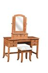 Amish 50 Fair Haven Dressing Table shown in Oak Wood with Harvest Stain.