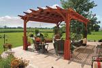 Amish Hearthside Pine Wood Pergola Kit in Canyon Brown Stain