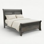 Amish Ornament Solid Wood Sleigh Bed
