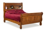 Amish Solid Wood Lydia Sleigh Bookcase Bed