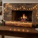 Amish Handcrafted Rustic Log Tea Light Candle Holder