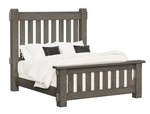 Rustic Rough Sawn Maple Wood Dutton Bed with 76" High Headboard