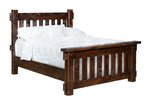 Rustic Rough Sawn Maple Wood Dutton Bed with 59" High Headboard